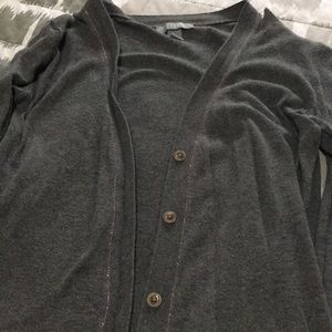 Delia’s Gray w metallic purple accents cardigan